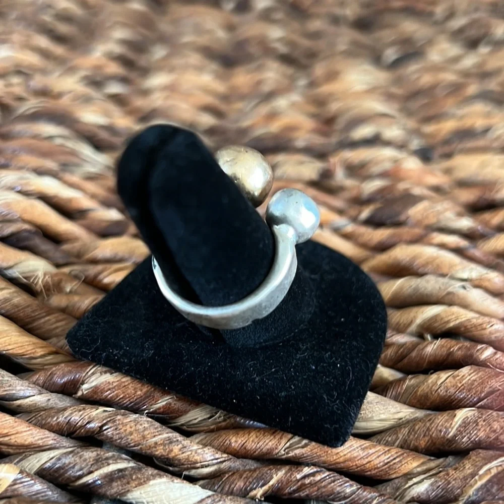 Gold And Silver Tone Ball Ring
